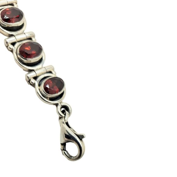 Nicky Butler Garnet Gemstone Bracelet Vintage .925 Sterling Silver - Picture 4 of 12